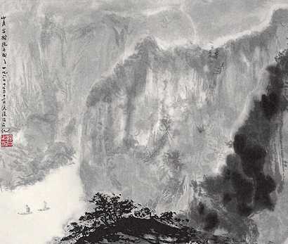 傅抱石 山水 立轴